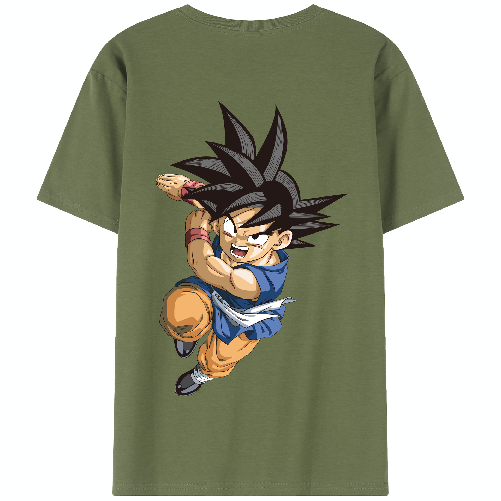 （画像用） ドラゴンボール 孫悟空（そん ごくう）Son Goku カカロット DRAGON BALL Kakarotto 綿100％半袖Tシャツ（背面プリント）